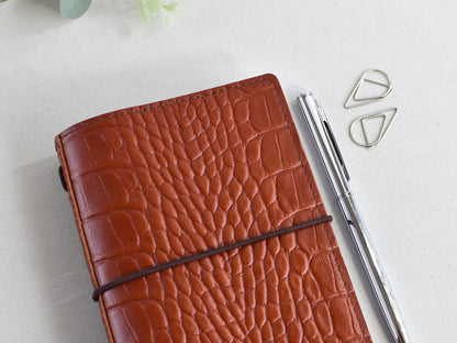 Croc leather cover Travelers notebook
