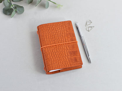 TN orange croc leather passport size