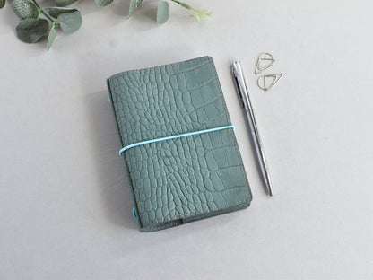 TN green croc leather passport size