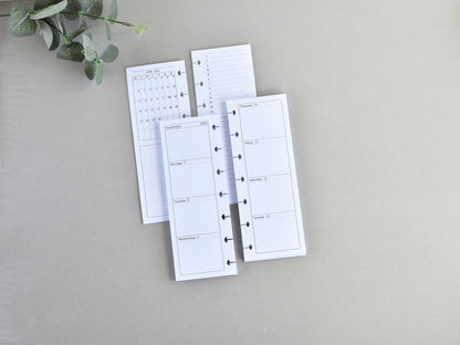 Monthly and Weekly Inserts - Disc Planner Refill (HP Skinny Mini Size)