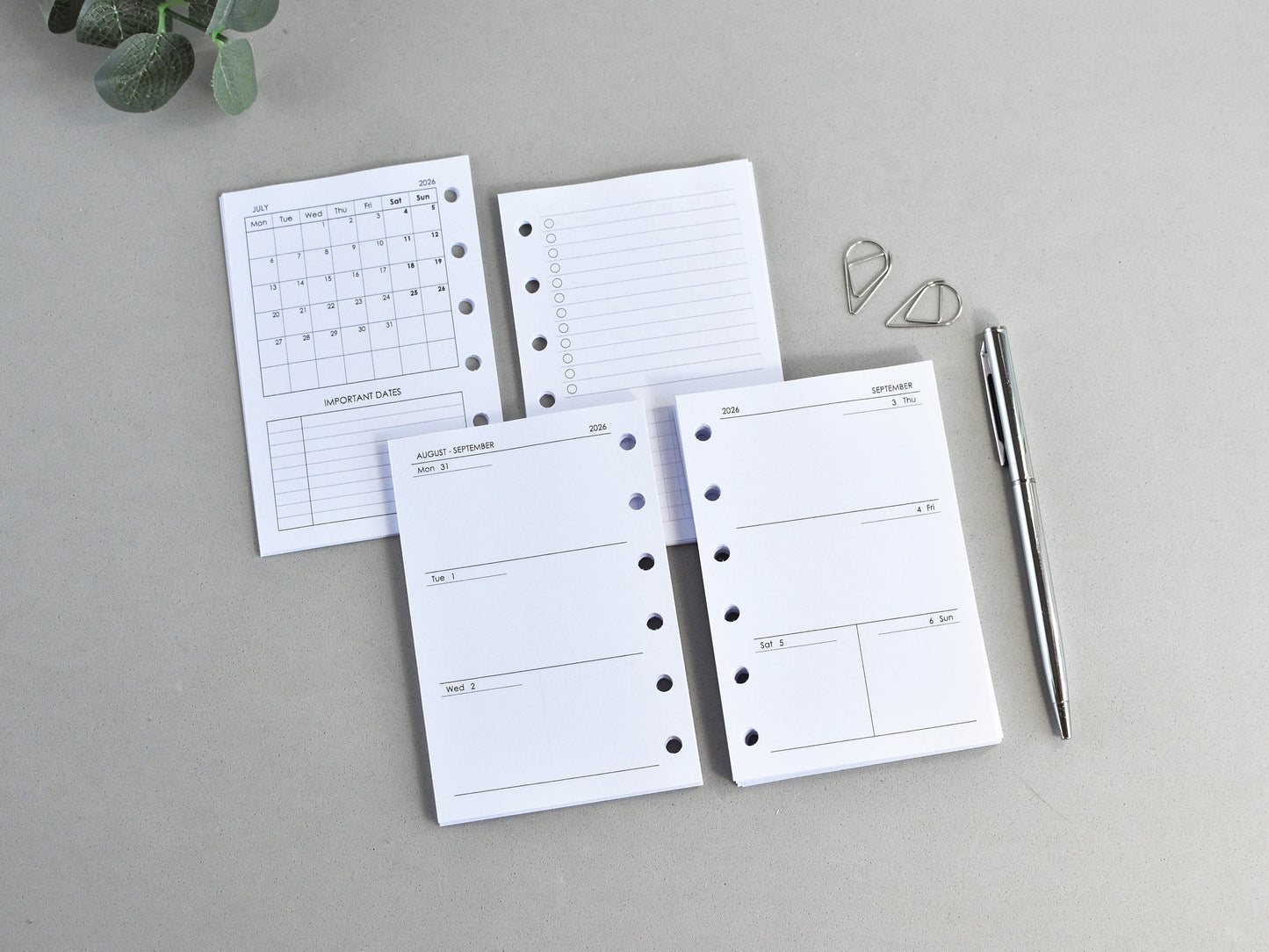 6-Ring Planner Inserts - Monthly And Weekly (Pocket Size) / Pc-11