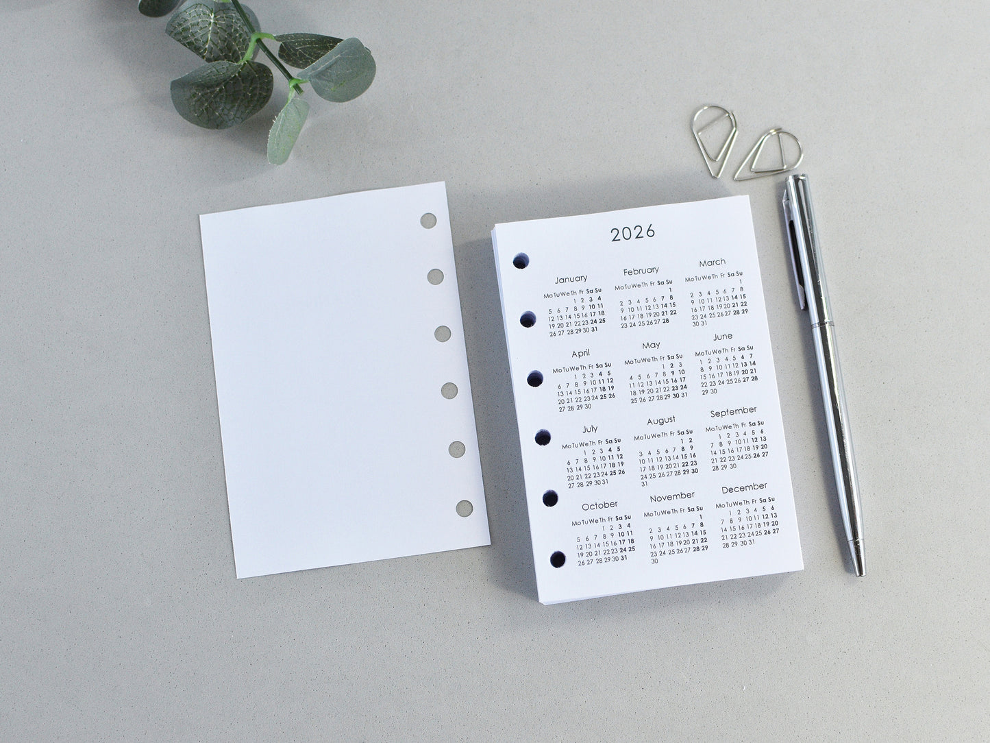6-Ring Planner Inserts - Monthly And Weekly (Pocket Size) / Pc-11