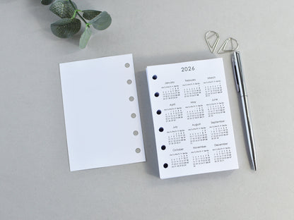 6-Ring Planner Inserts - Monthly And Weekly (Pocket Size) / Pc-11