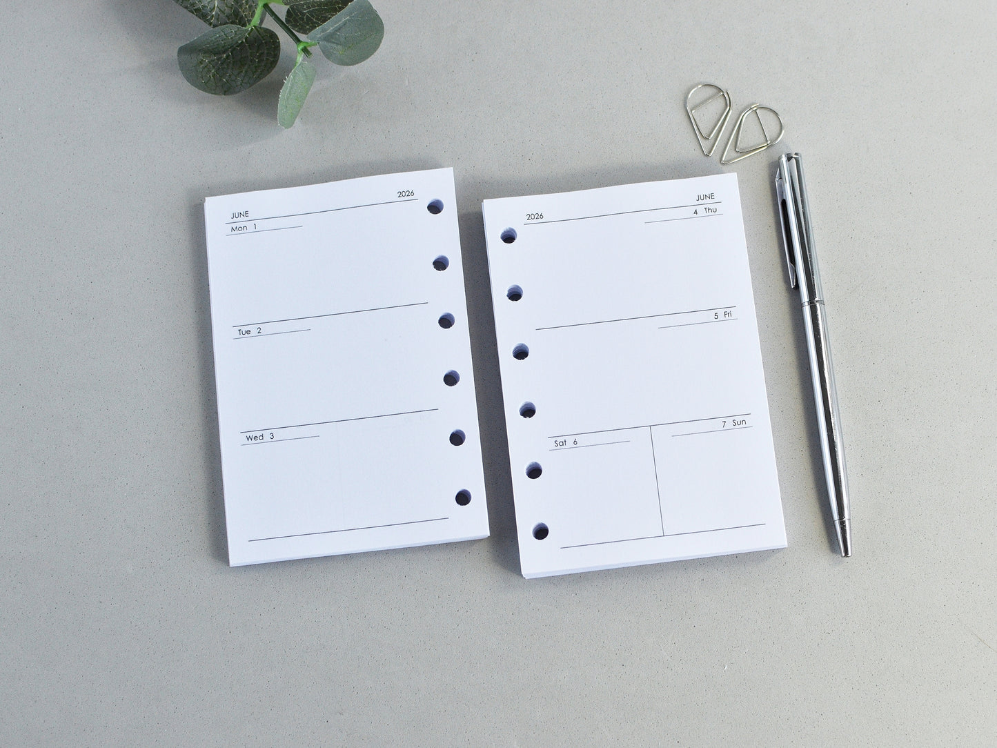 6-Ring Planner Inserts - Monthly And Weekly (Pocket Size) / Pc-11