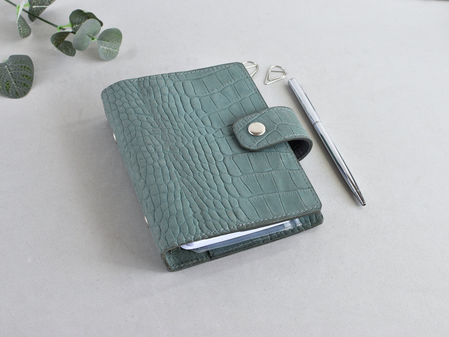Leather Ring Planner - Organizer With Inserts 25mm Rings (Pocket size)