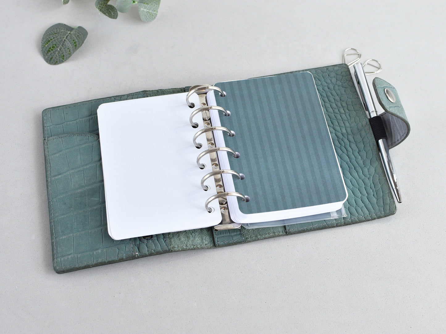 Leather Ring Planner - Organizer With Inserts 25mm Rings (Pocket size)