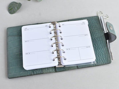 Leather Ring Planner - Organizer With Inserts 25mm Rings (Pocket size)