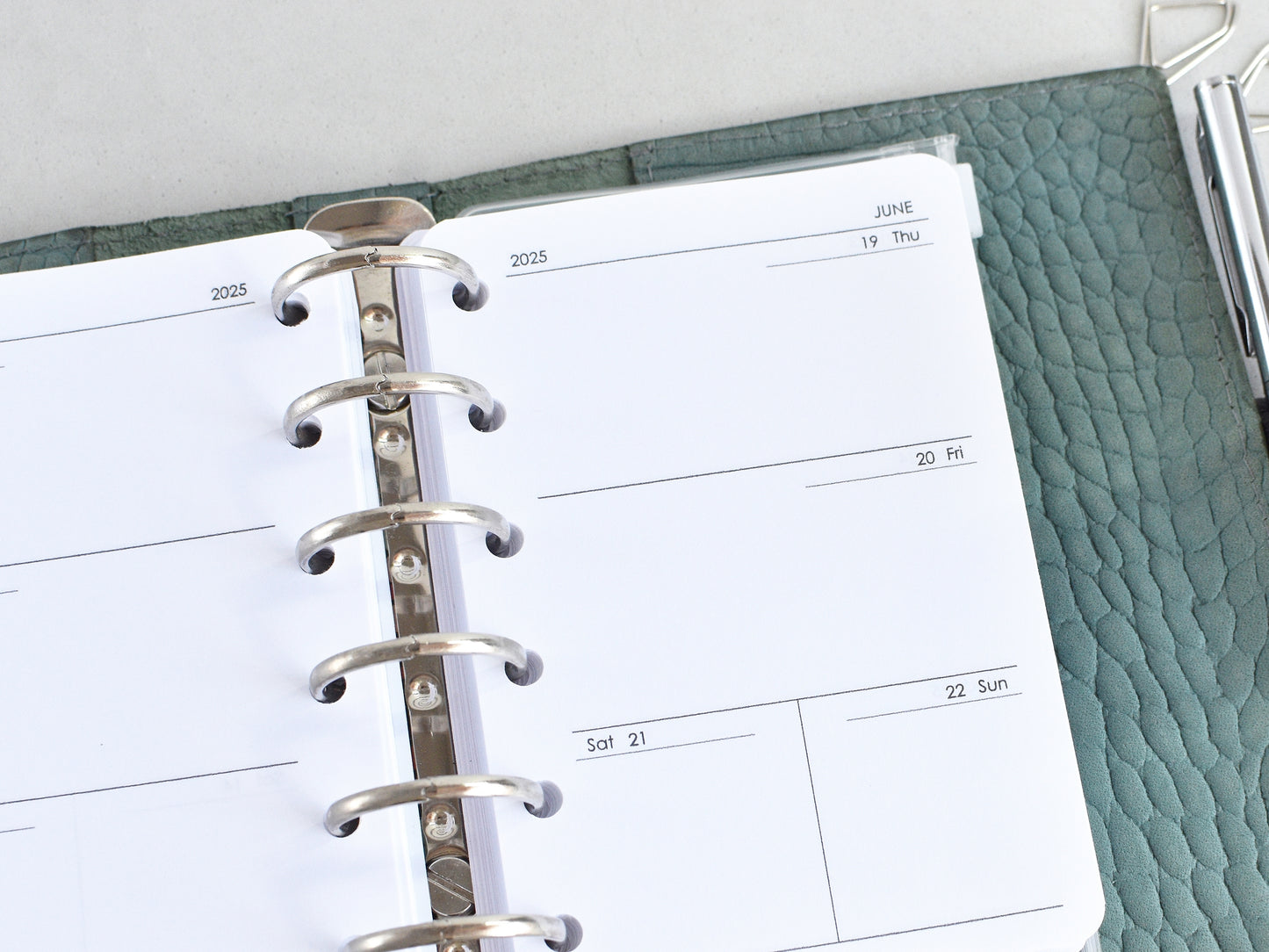 Leather Ring Planner - Organizer With Inserts 25mm Rings (Pocket size)