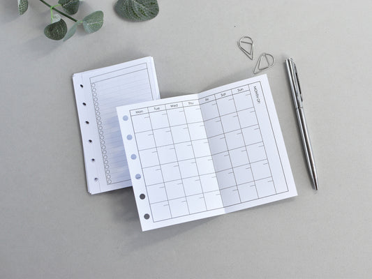 Pocket size Monthly fold out inserts 6-ring binder