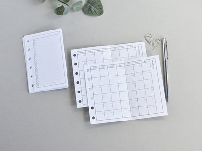 Monthly Fold Out Inserts - 6-Ring Binder Refill (Pocket Size) / Pc-16m