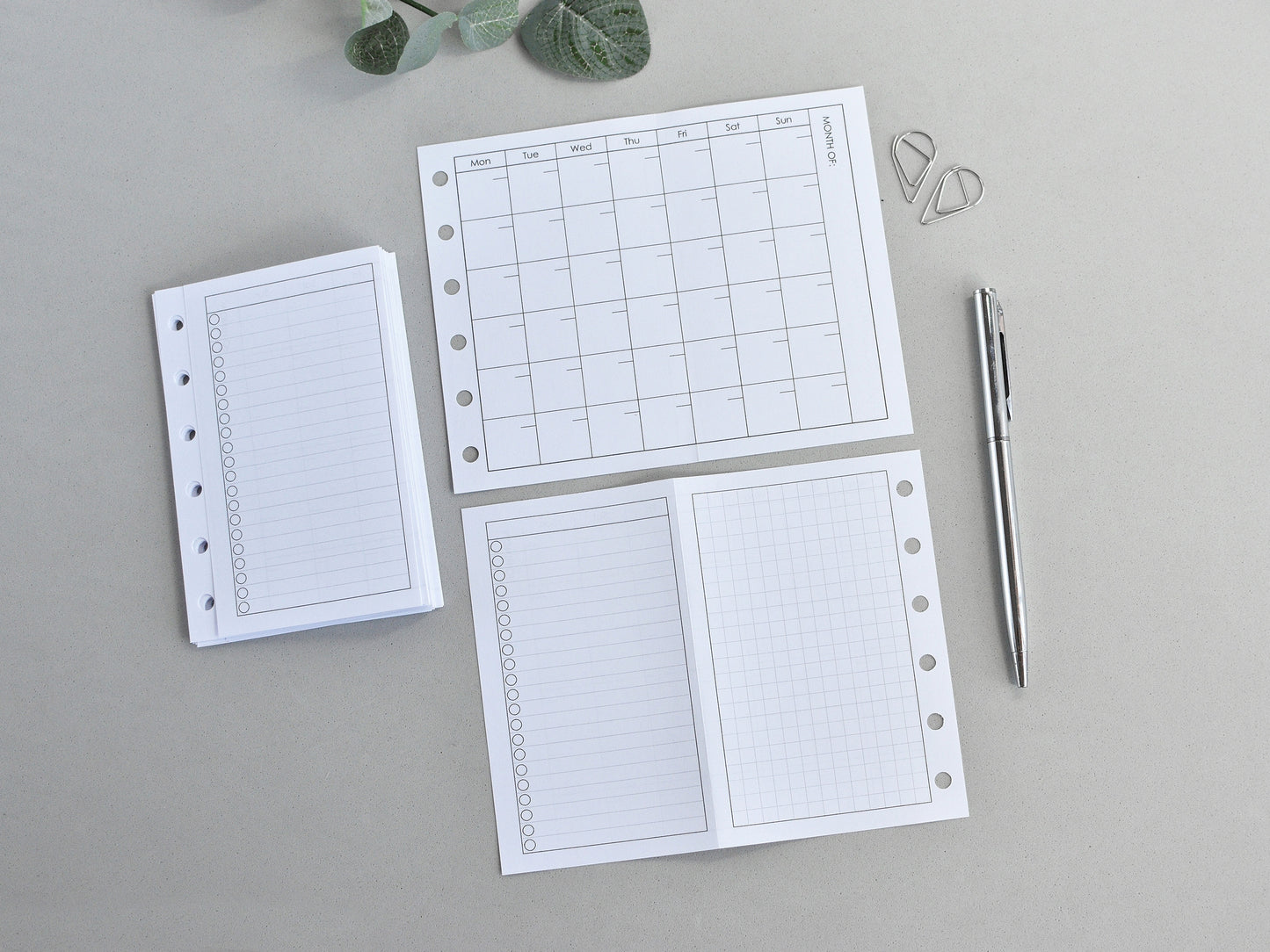 Monthly Fold Out Inserts - 6-Ring Binder Refill (Pocket Size) / Pc-16m
