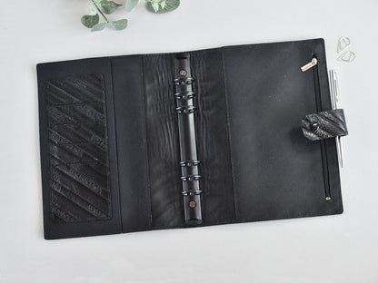 leather organizer with a zippered pocket