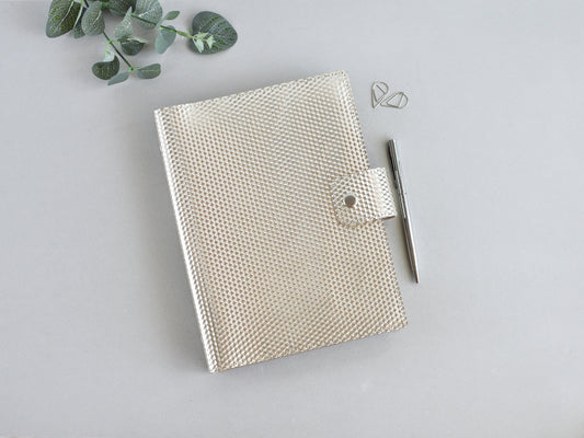 Leather binder A5 size - 6-ring notebook organizer