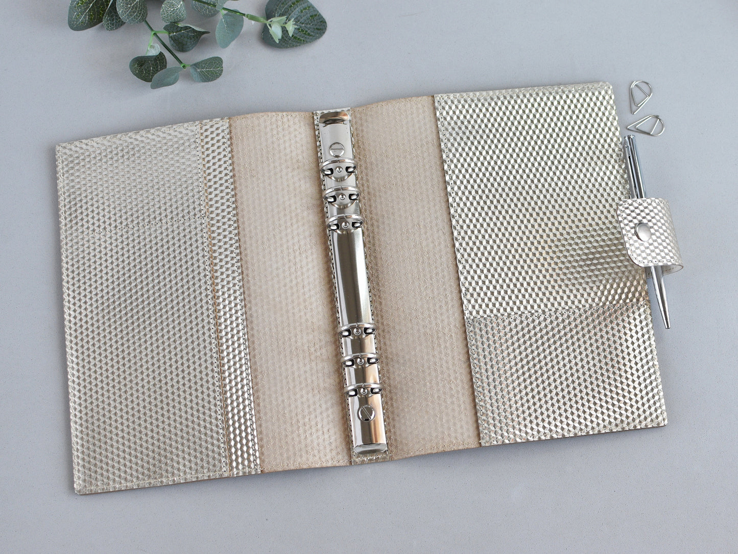 Leather Binder -  6-ring Notebook Organizer (A5 size)