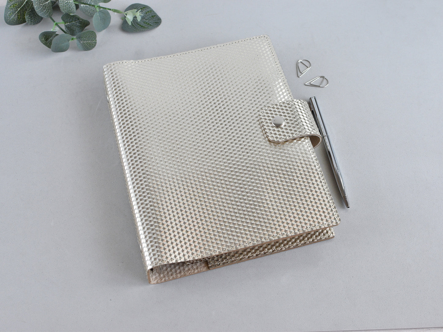 Leather Binder -  6-ring Notebook Organizer (A5 size)
