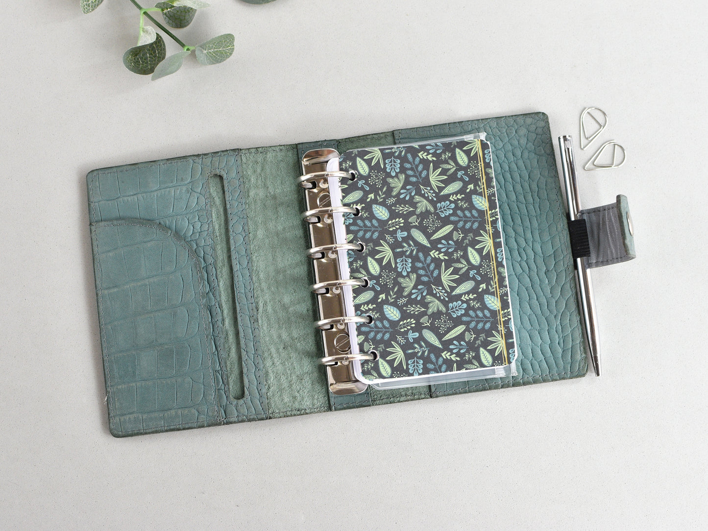 Leather Ring Planner - Organizer With Inserts 25mm Rings (Pocket size)
