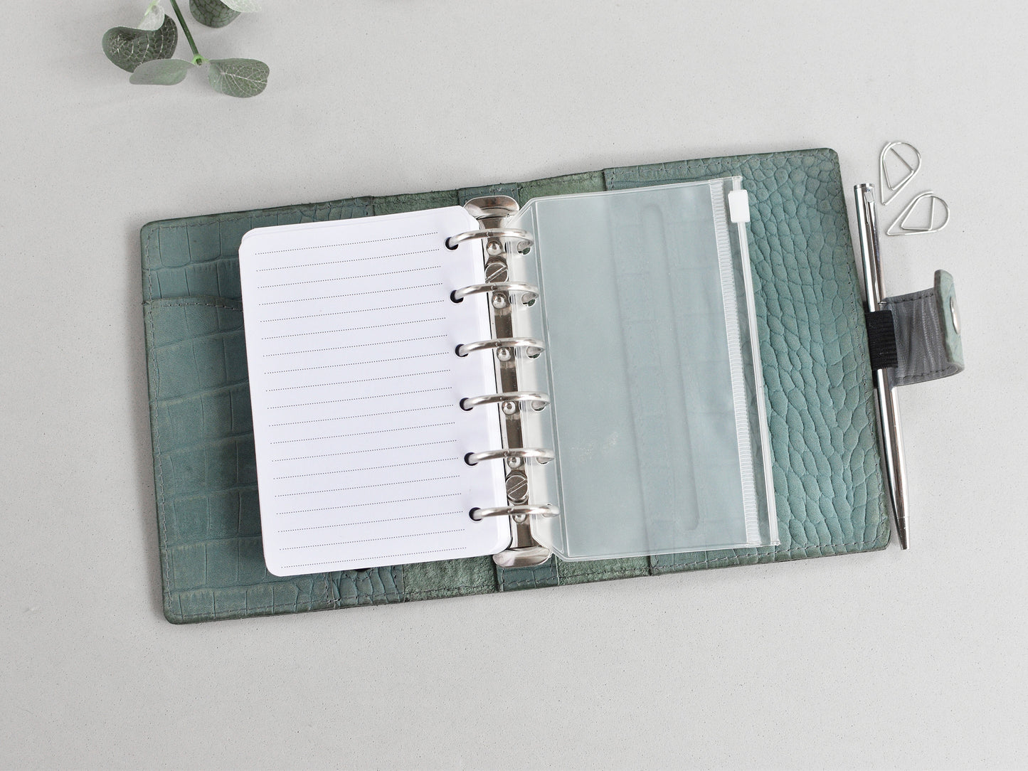 Leather Ring Planner - Organizer With Inserts 25mm Rings (Pocket size)