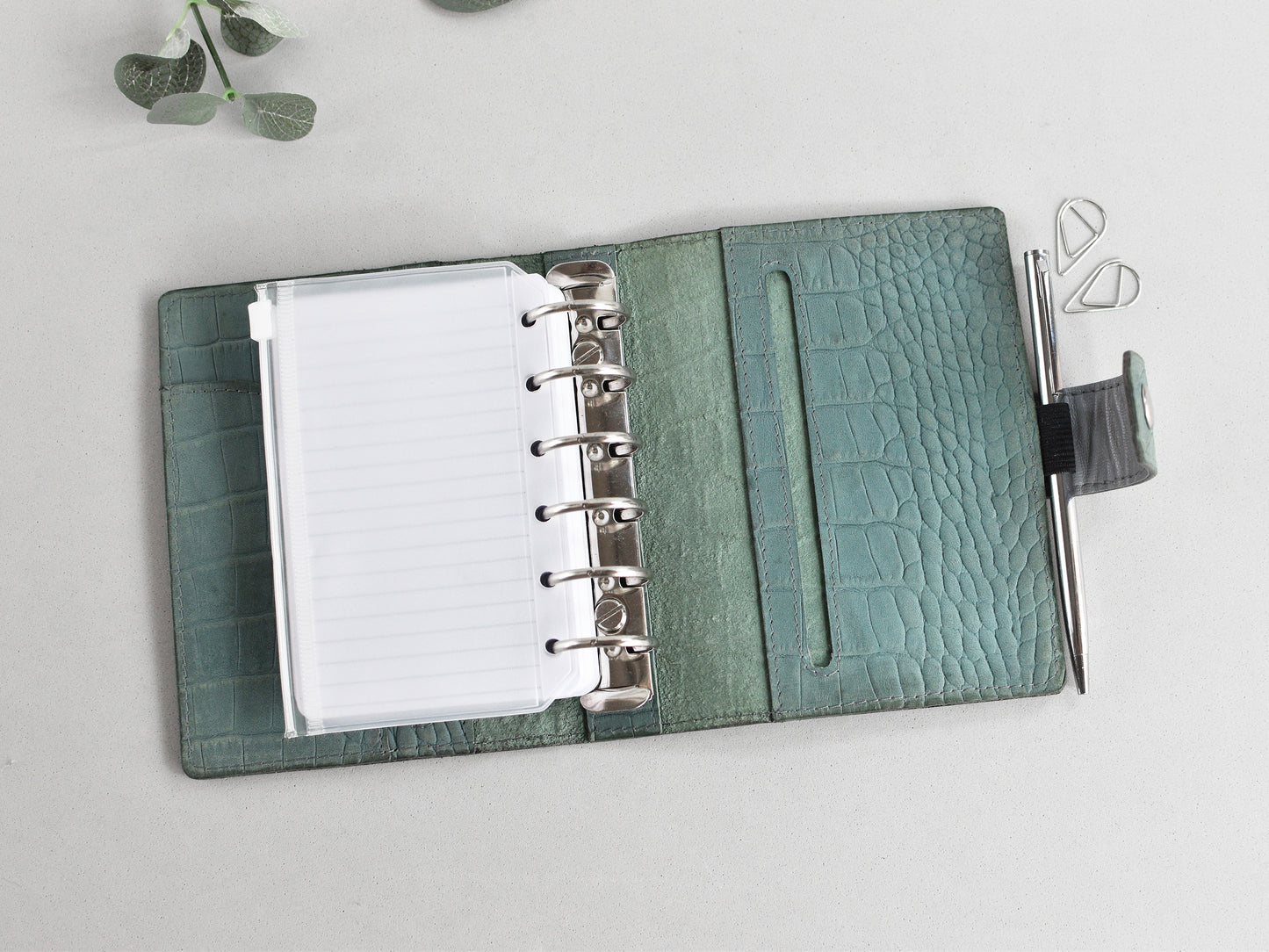 Leather Ring Planner - Organizer With Inserts 25mm Rings (Pocket size)