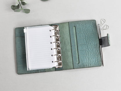 Leather Ring Planner - Organizer With Inserts 25mm Rings (Pocket size)