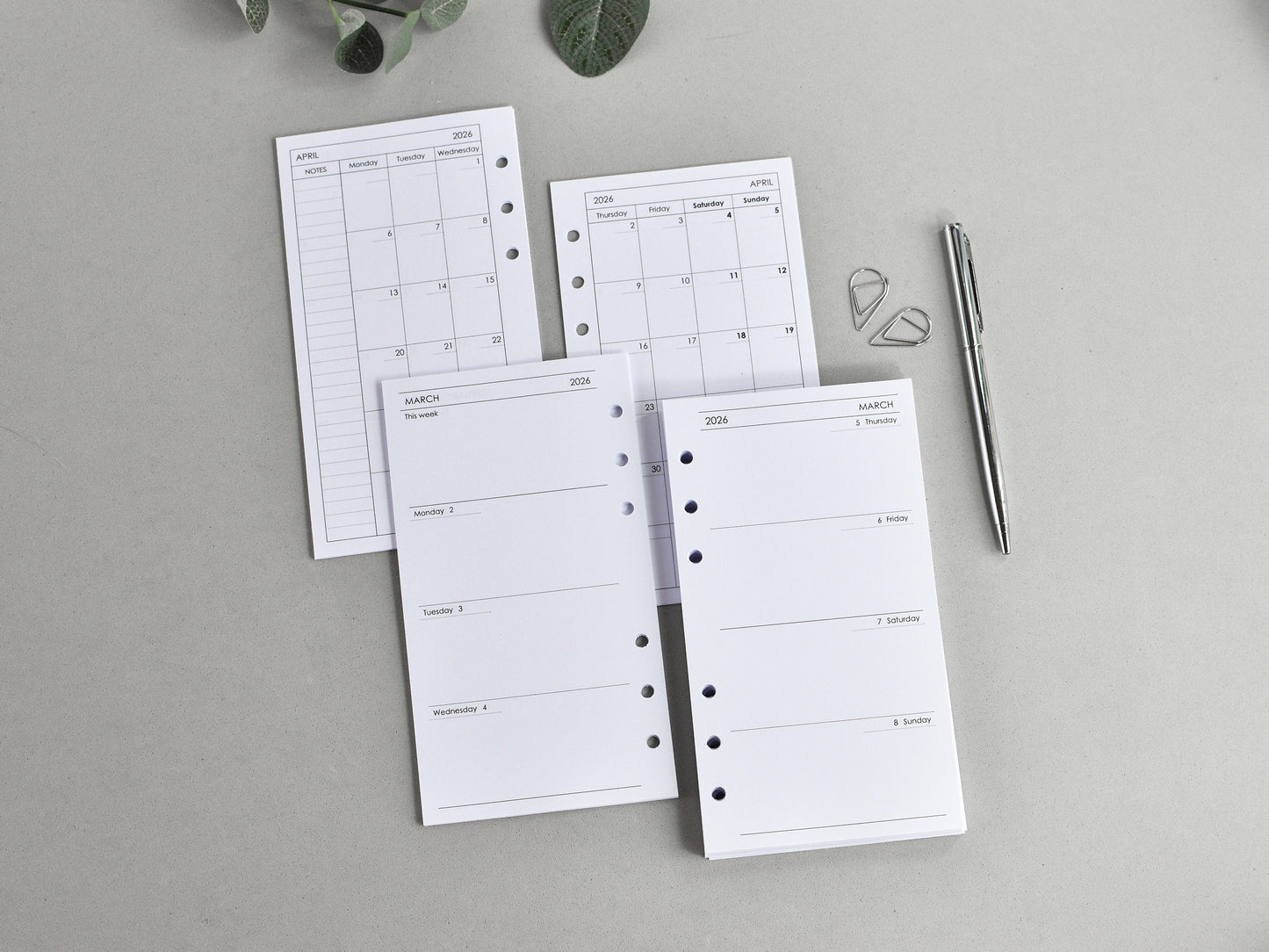 Ring Planner Inserts Bundle - Agenda Refill (Personal Size) / P03
