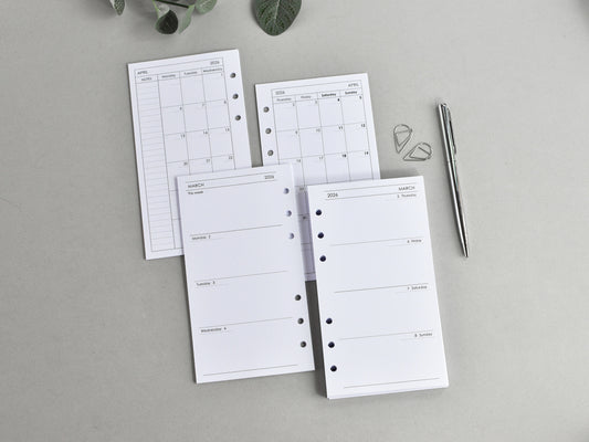Ring Planner Inserts Bundle - Agenda Refill (Personal Size)