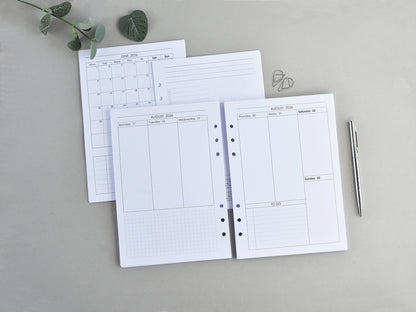 Planner Inserts Bundle Monthly Weekly (A5 Size) / A5-07