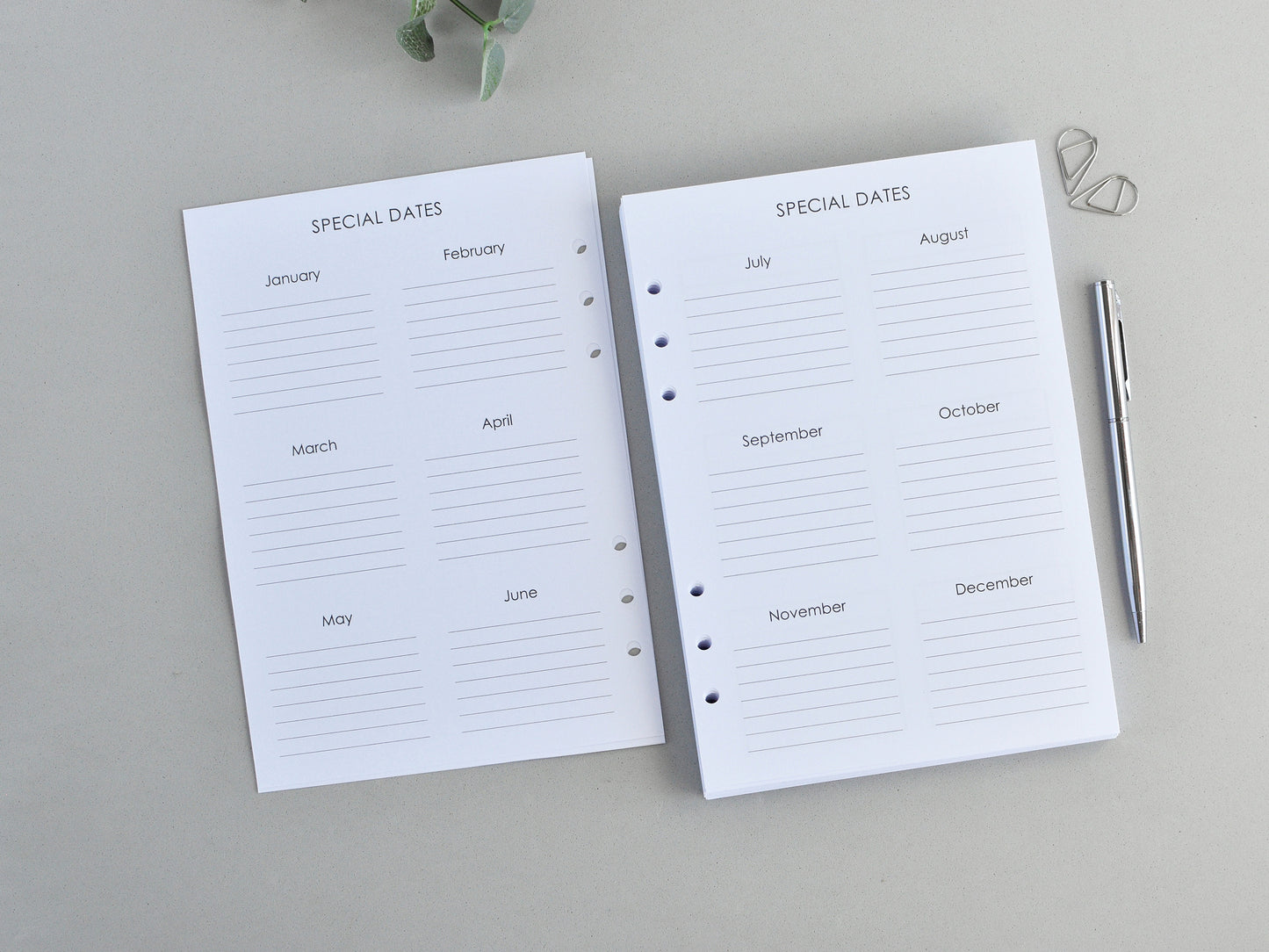 Planner Inserts Bundle Monthly Weekly (A5 Size) / A5-07