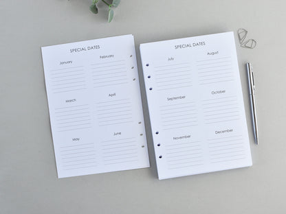 Planner Inserts Bundle Monthly Weekly (A5 Size) / A5-07