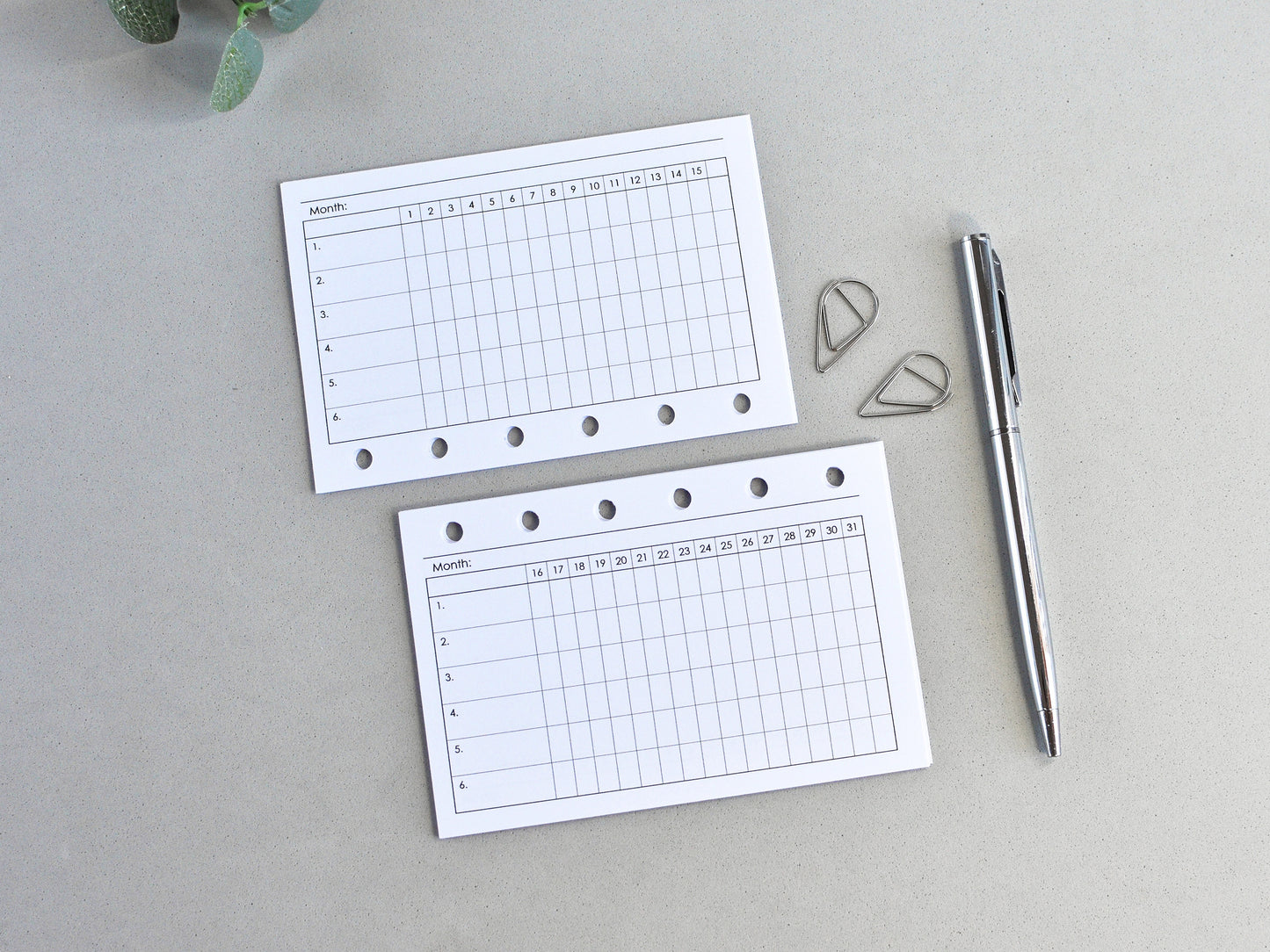 Habit tracker for Filofax Pocet size A7