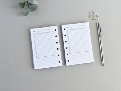 Daily planner inserts Pocket ize