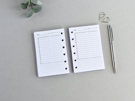 Daily planner inserts Pocket ize