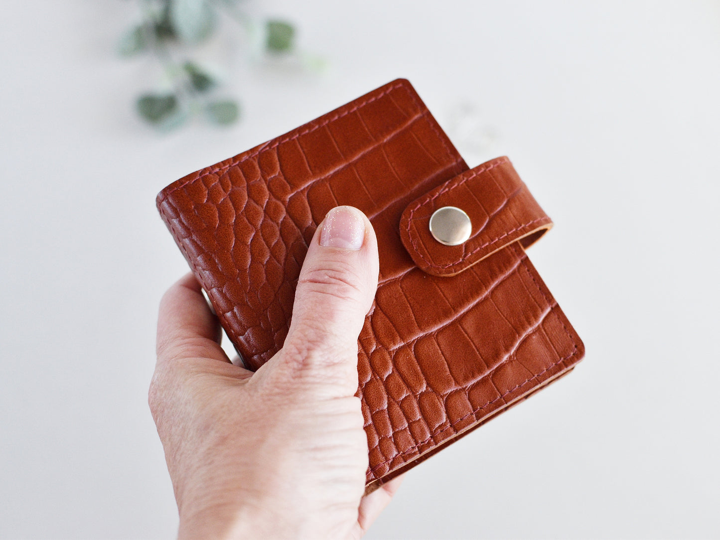 Tiny leather journal, bron leather