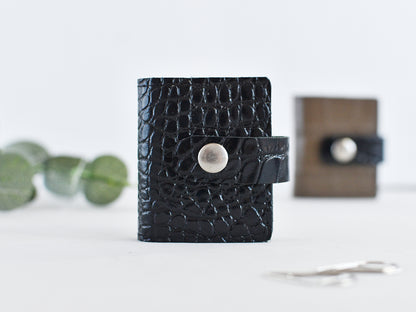 Black croc leather notebook