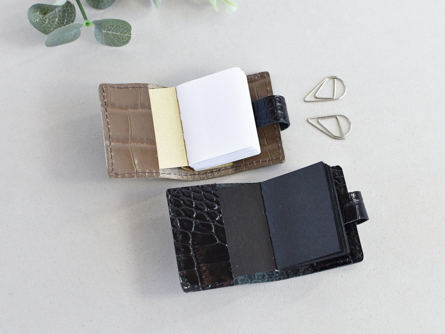 small leather journals with blank pages