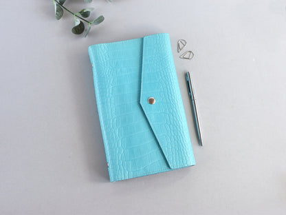 Croc Leather Planner: 6-Ring Binder Organizer With Inserts (A5 Narrow Size)