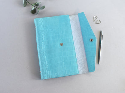 Croc Leather Planner: 6-Ring Binder Organizer With Inserts (A5 Narrow Size)