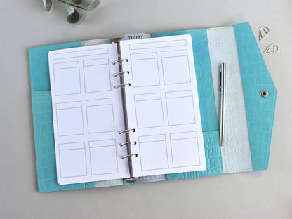 Croc Leather Planner: 6-Ring Binder Organizer With Inserts (A5 Narrow Size)