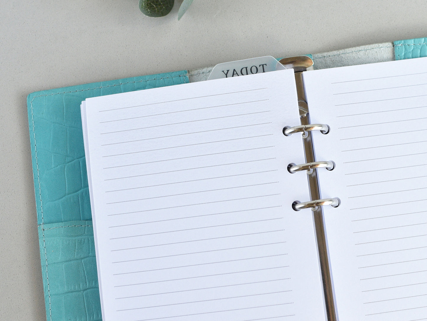 Croc Leather Planner: 6-Ring Binder Organizer With Inserts (A5 Narrow Size)