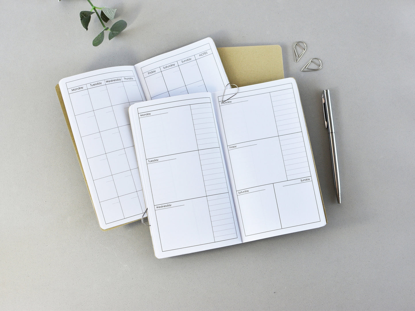 Travelers Notebook Planner Inserts - Monthly and Weekly (Personal size)