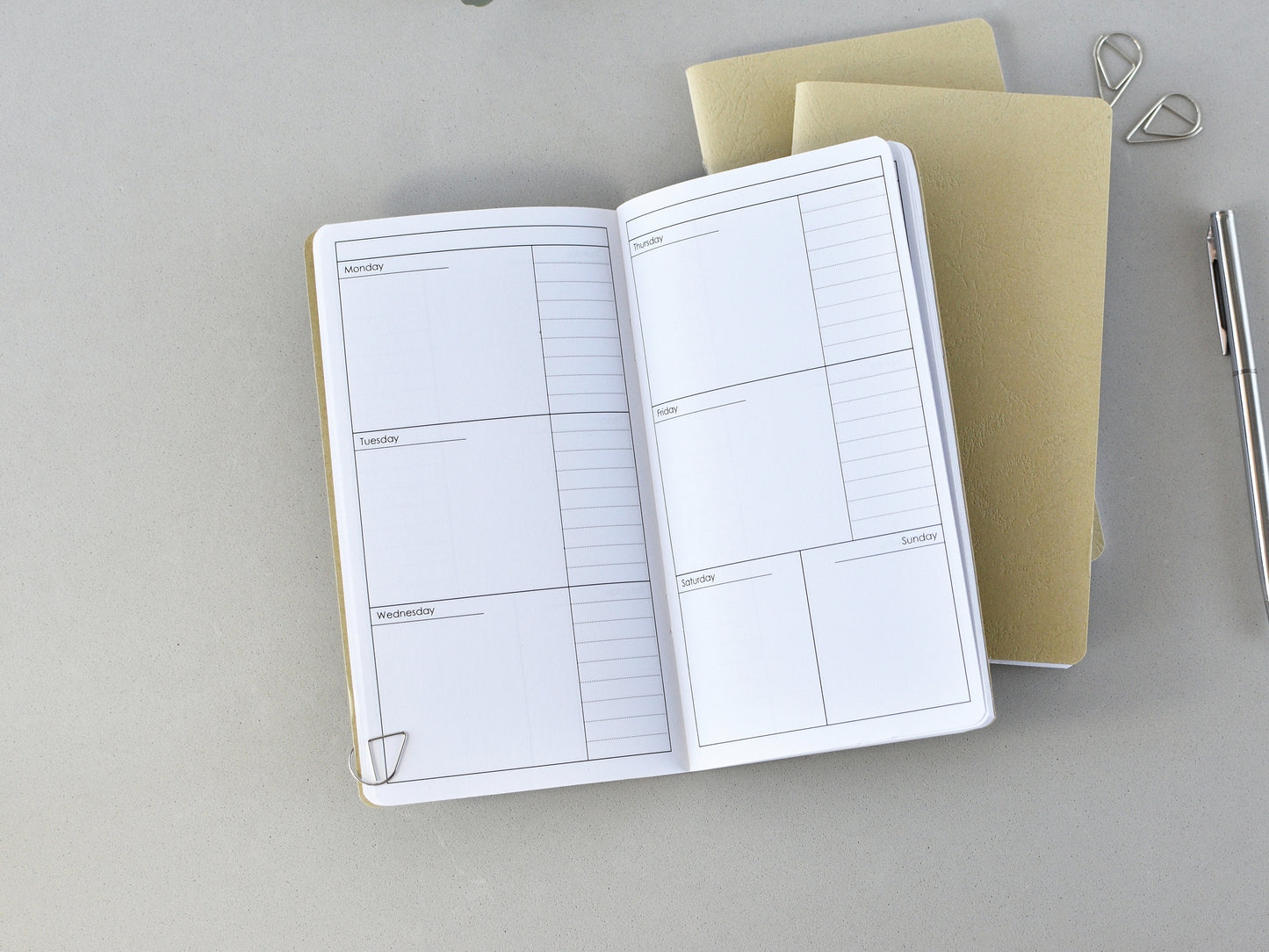 Travelers Notebook Planner Inserts - Monthly and Weekly (Personal size)