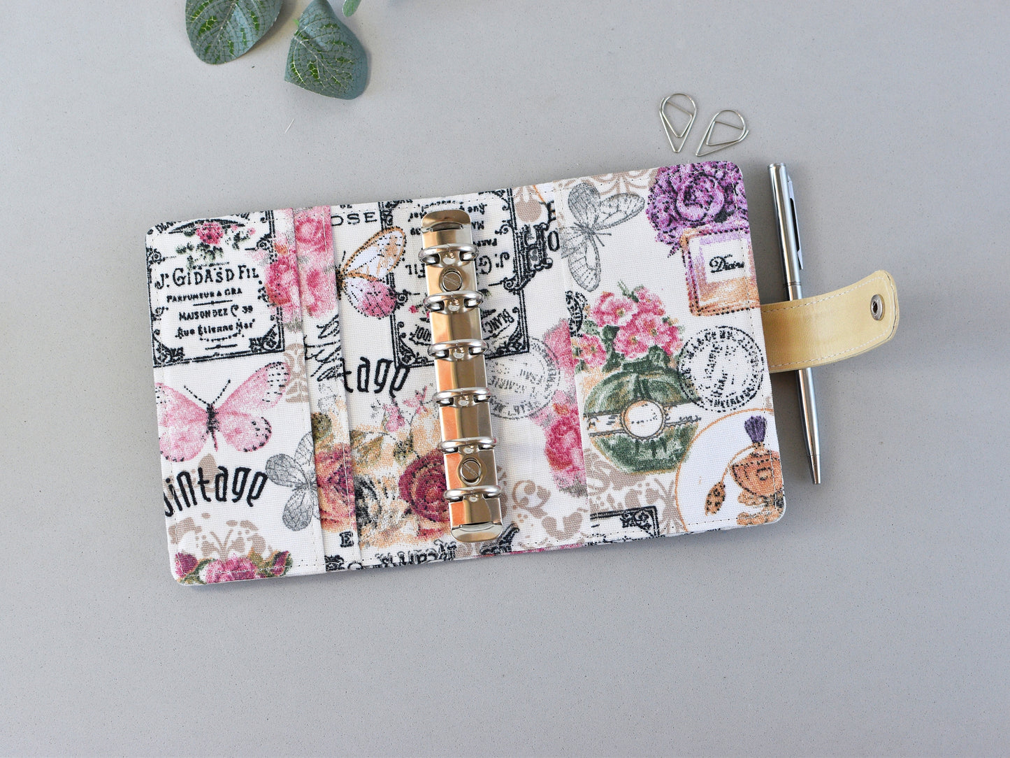 Fabric Planner Binder - 6-ring planner cover (Pocket size)