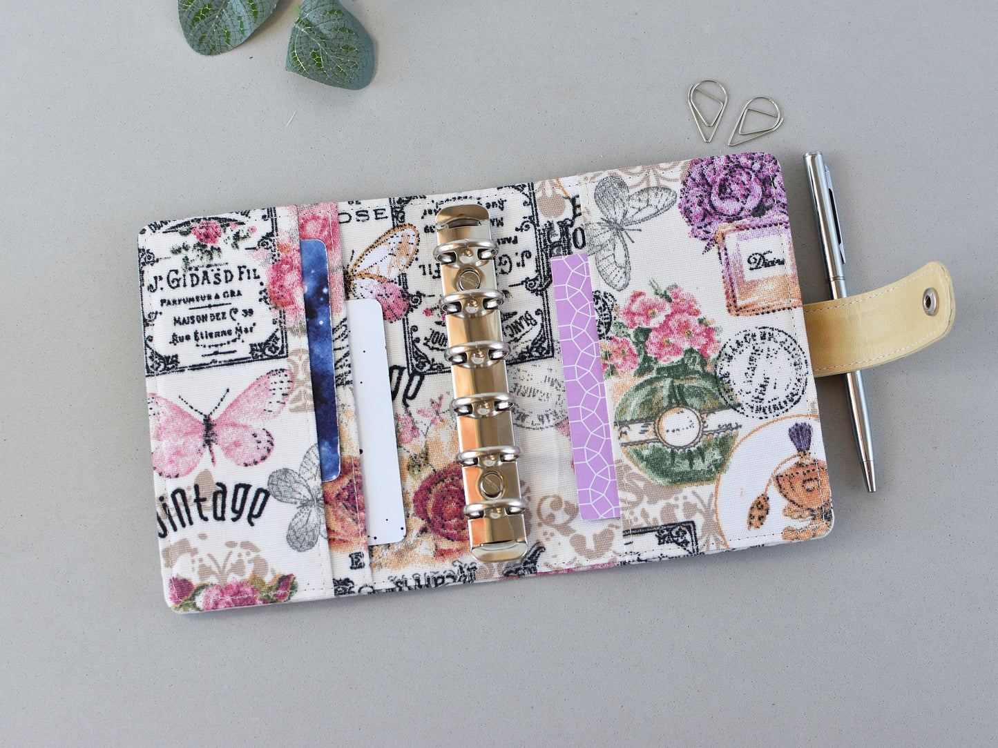 Fabric Planner Binder - 6-ring planner cover (Pocket size)