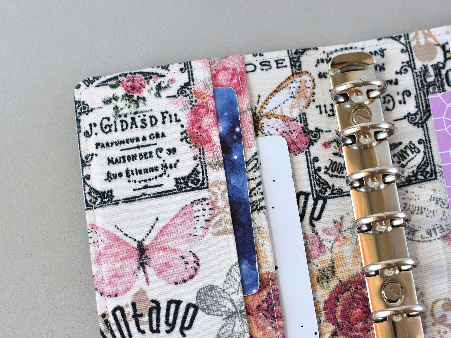 Fabric Planner Binder - 6-ring planner cover (Pocket size)