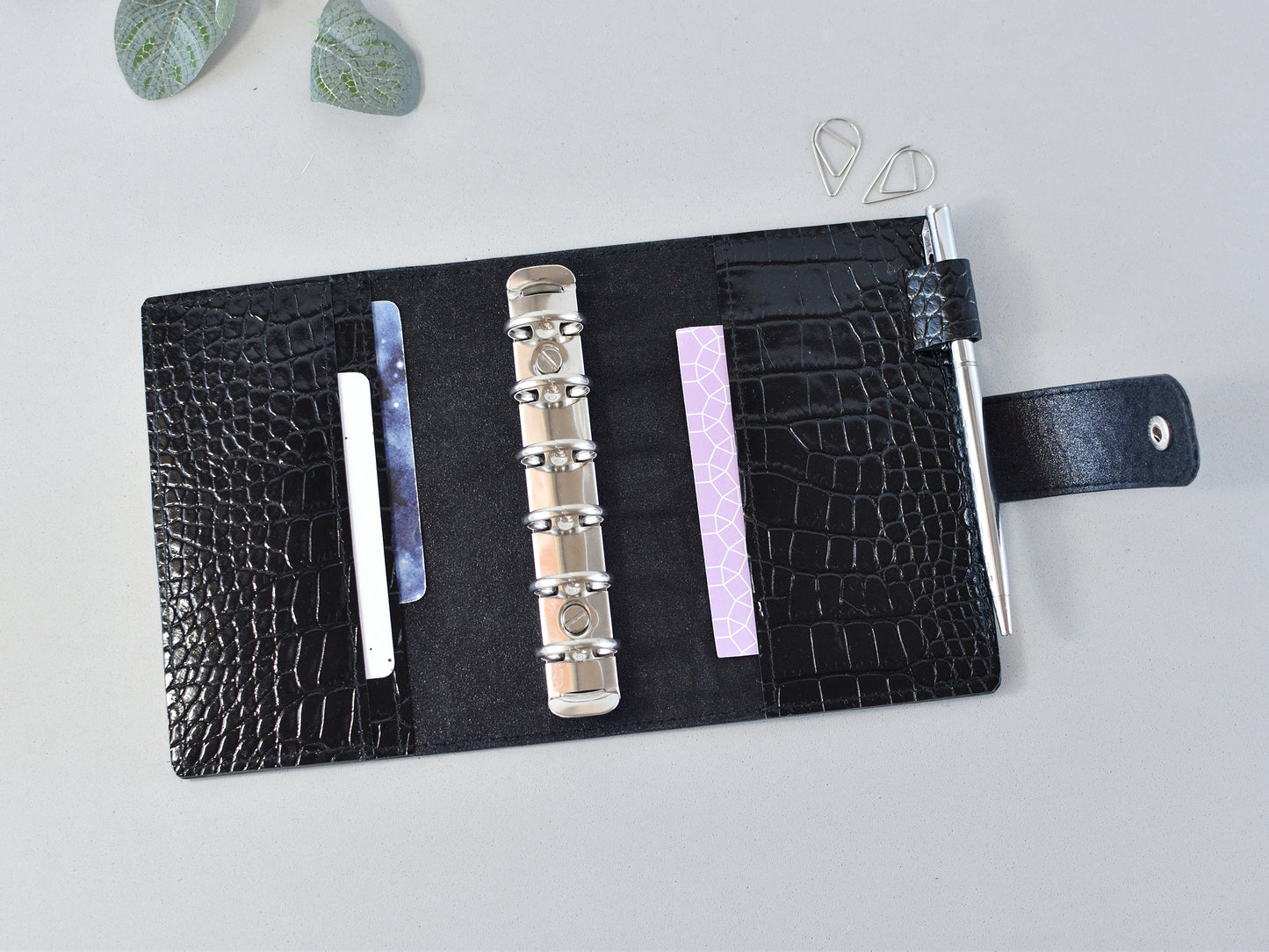 Leather Ring Binder - Planner Notebook Cover (Pocket Size)
