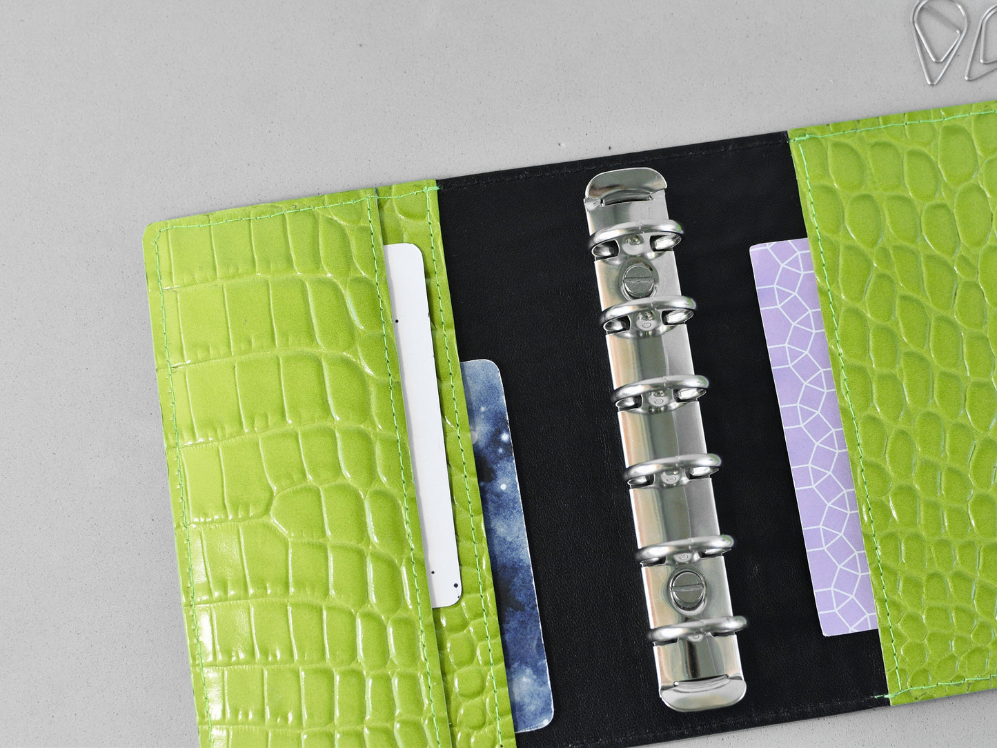 Croc leather binder with 6 rings