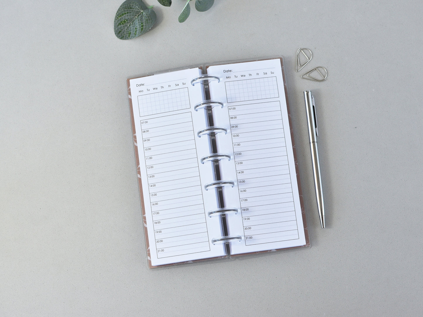 Discbound Planner Notebook - Daily Calendar (HP Skinny Mini Size)