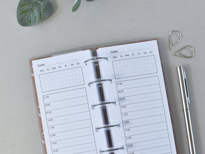 Discbound Planner Notebook - Daily Calendar (HP Skinny Mini Size)