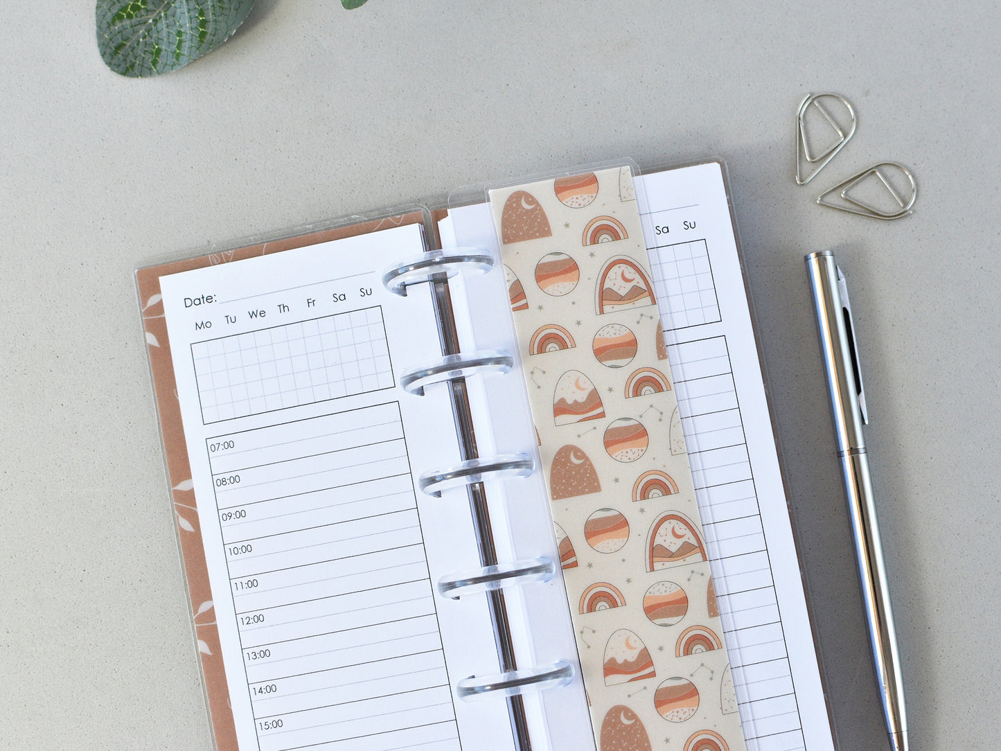Discbound Planner Notebook - Daily Calendar (HP Skinny Mini Size)