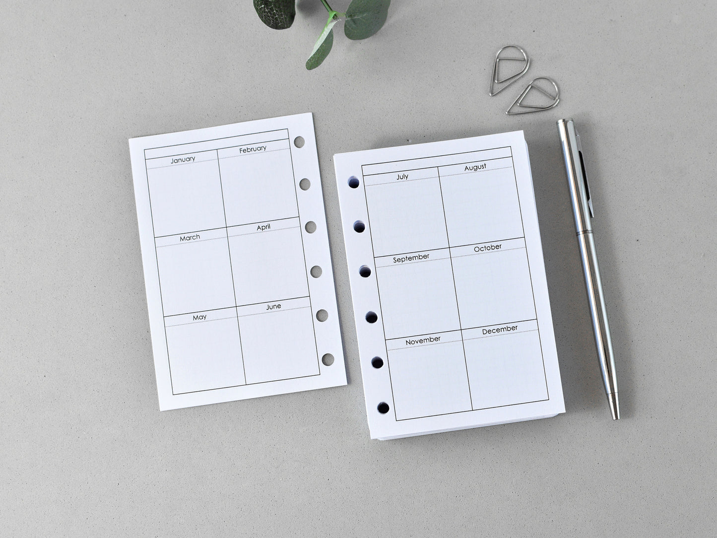 Daily Planner Inserts Dated - Ring Binder Refill (Pocket Size)/ Pc-12d