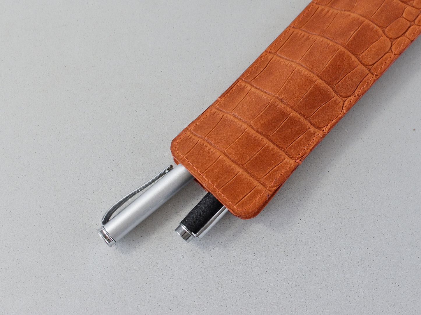 Croc Leather Pen Case - Planner Accessories